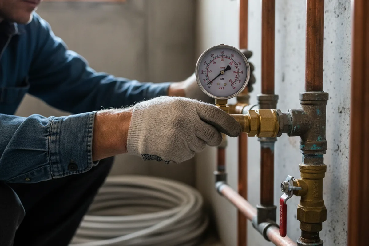 Pressure testing a repaired line during Water Line Repair in Seminole
